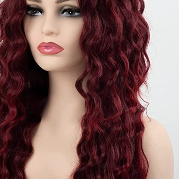 𝅺🆕 Stunning Long Curly Wavy Burgundy Hair Replacement Wig Lace SEXY NWT 👀😘 - Picture 4 of 8